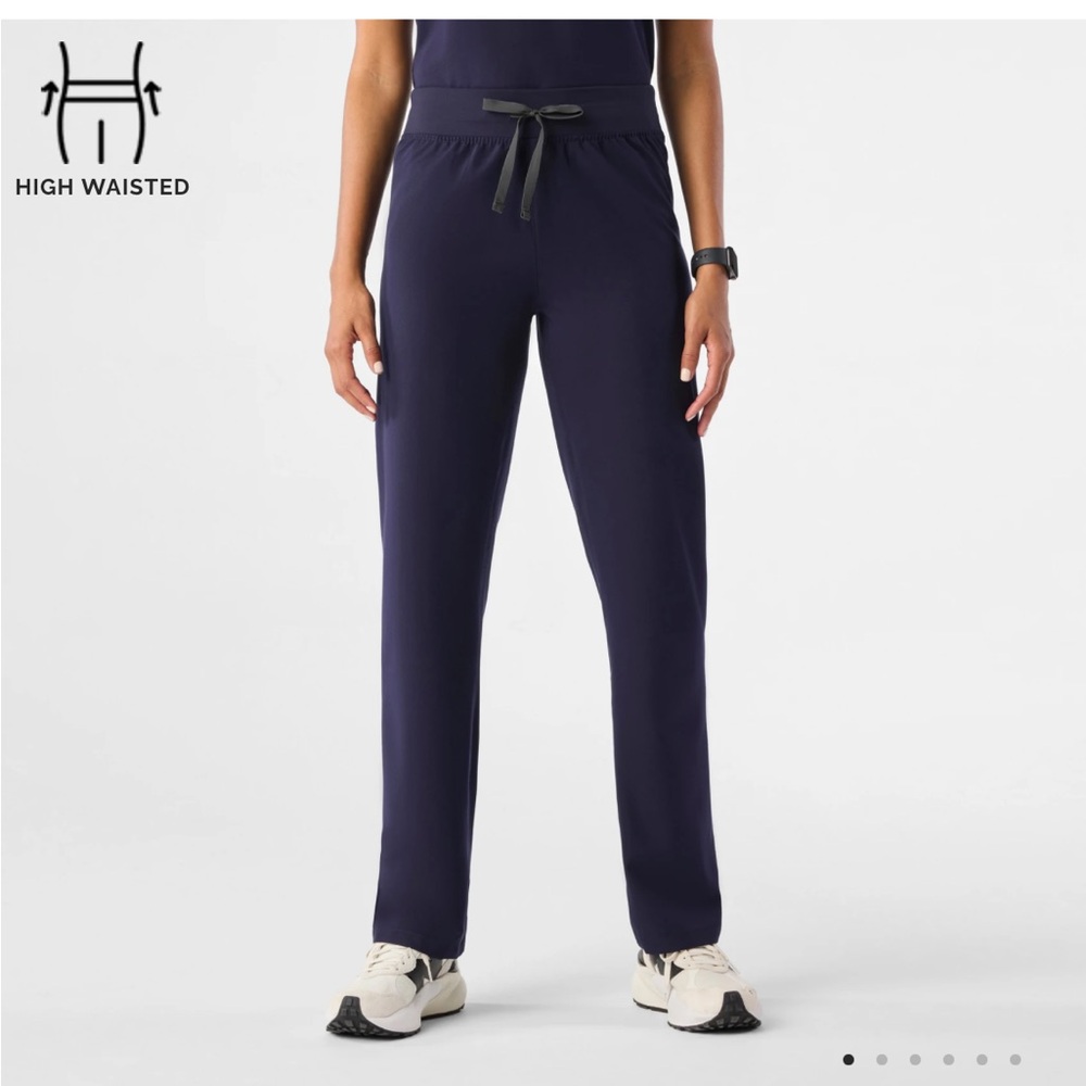 Figs High Waisted Livingston Basic Scrub Pants Navy